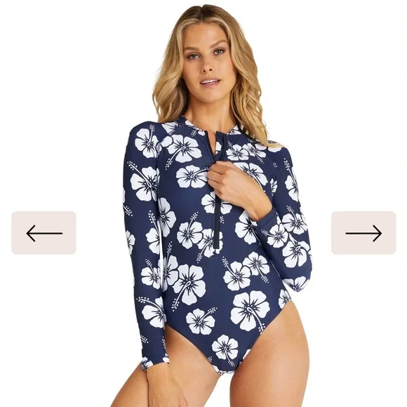 Okanui one piece long sleeve swimsuit surf paddle suit Large rash guard - Picture 4 of 12